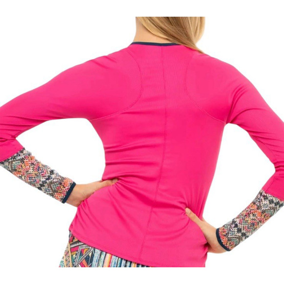 LUCKY IN LOVE Women's Size XL Pretty In Pink Long Sleeve Pullover Activewear Top - Picture 6 of 9